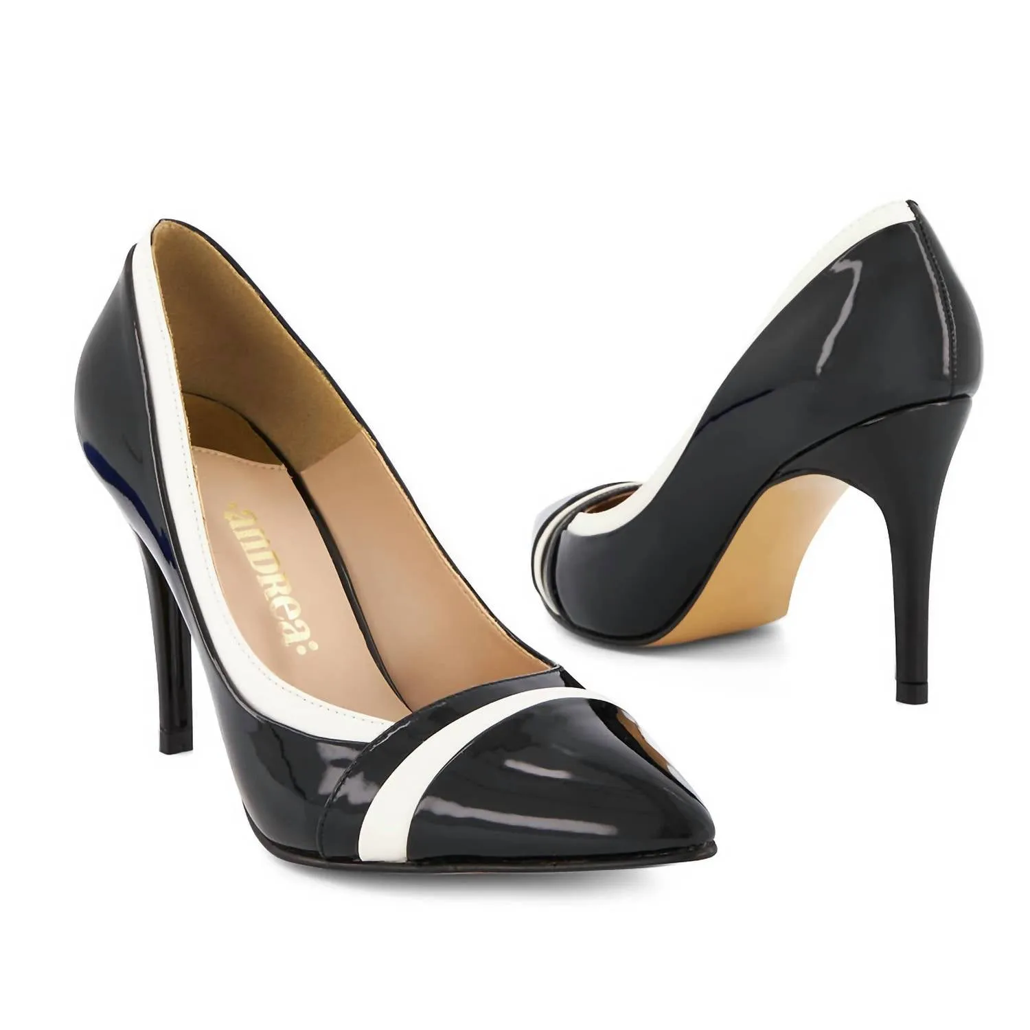 Women's Bicolor High Heels Pump In Black