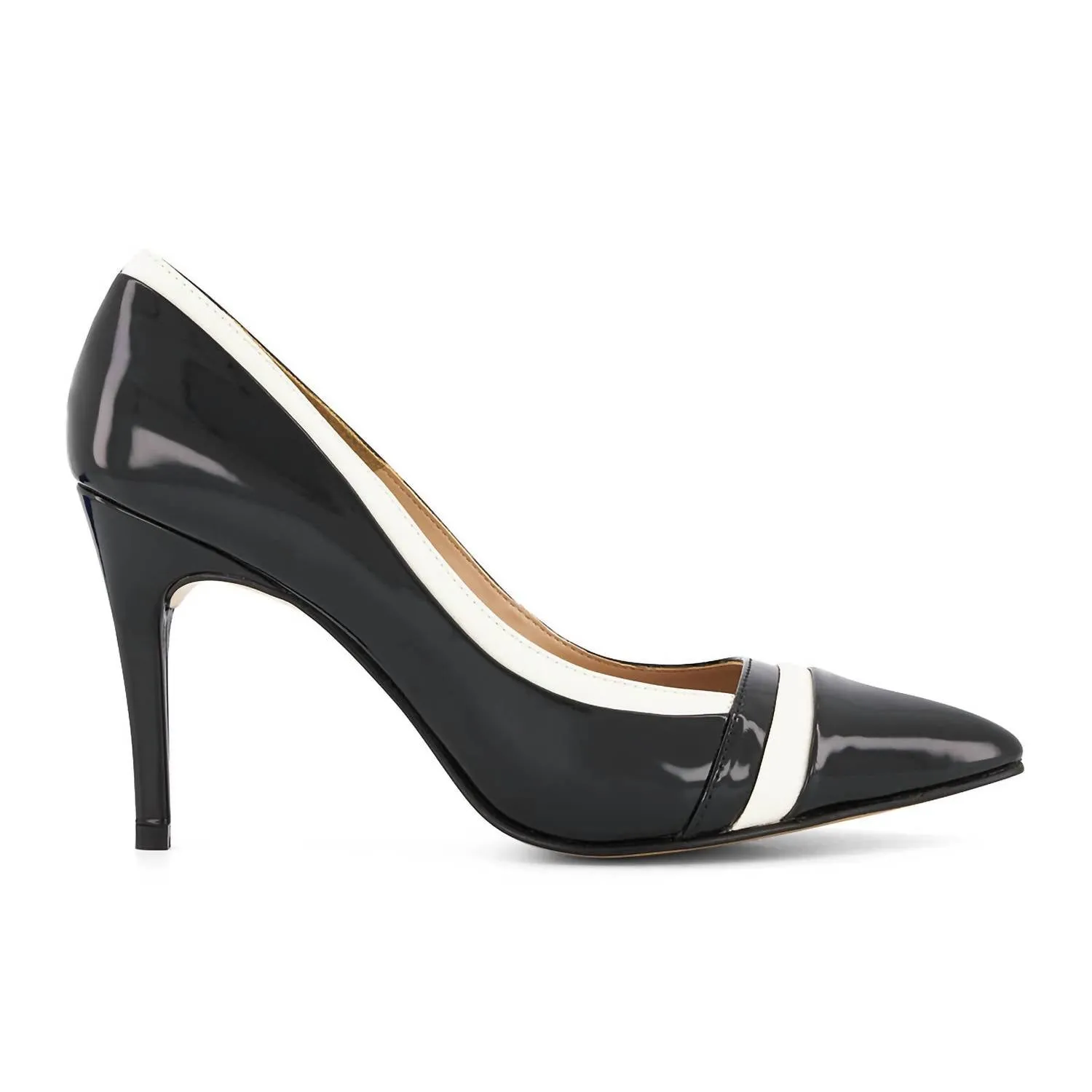 Women's Bicolor High Heels Pump In Black