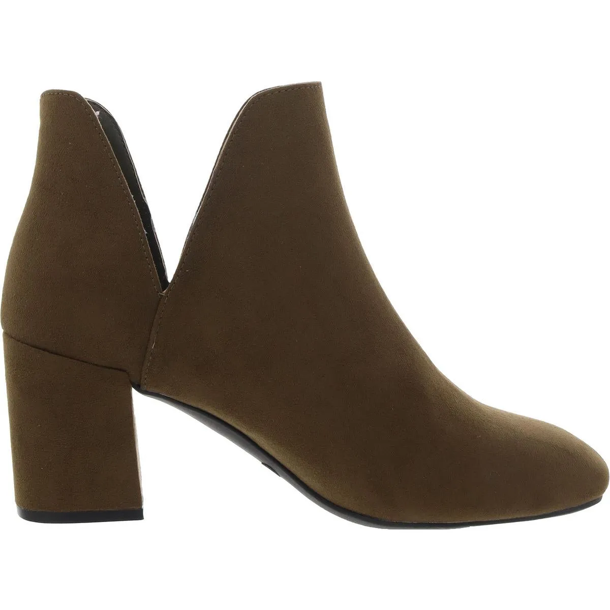 Womens Block Heel Faux Suede Ankle Boots