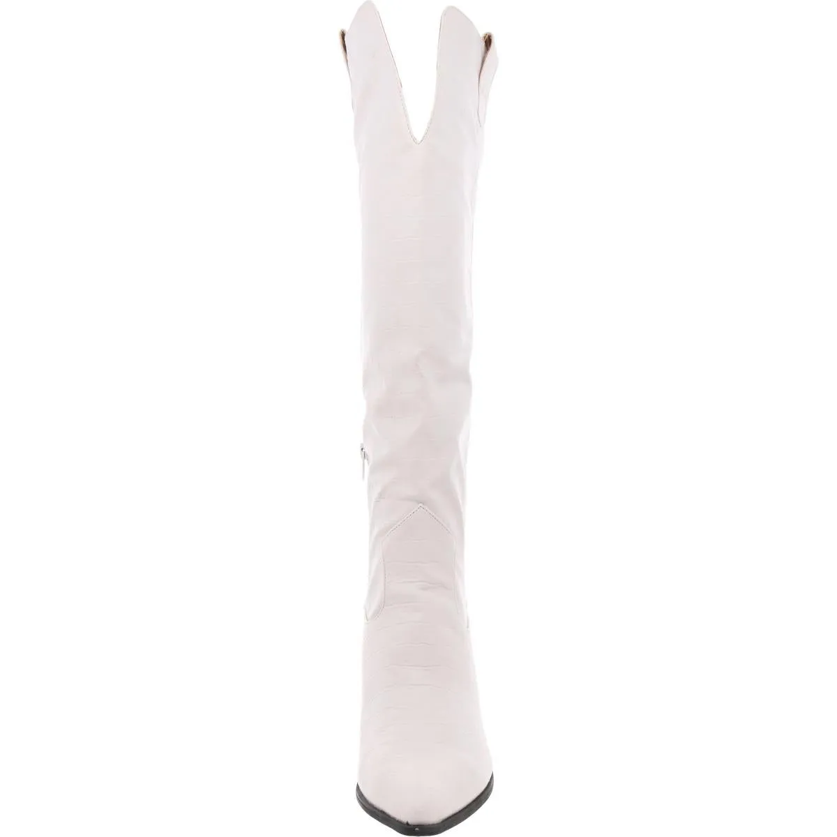 Womens Block Heel Manmade Knee-High Boots