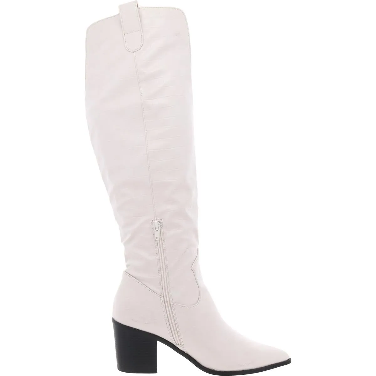 Womens Block Heel Manmade Knee-High Boots