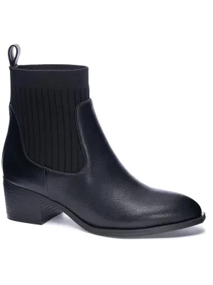 Womens Block Heel Slip On Booties