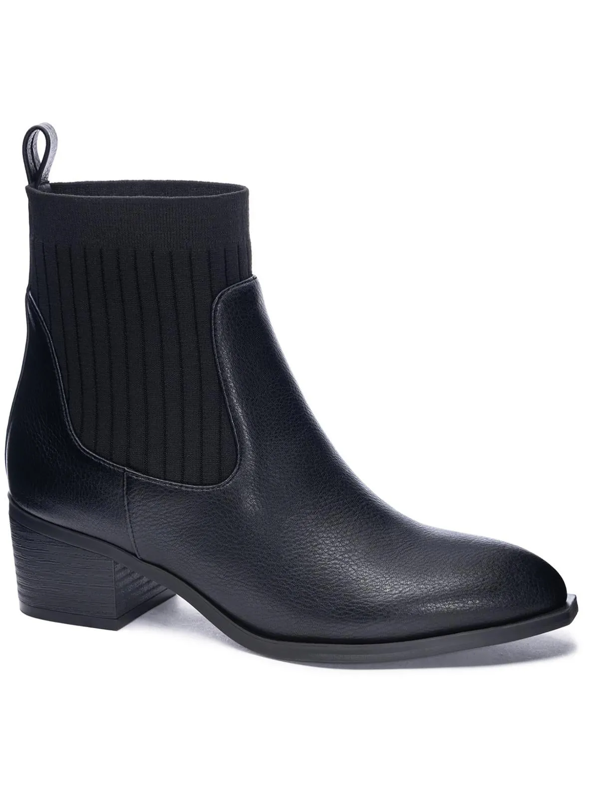 Womens Block Heel Slip On Booties