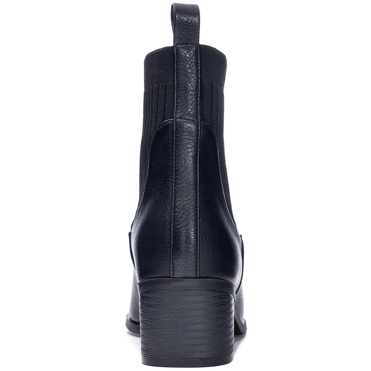 Womens Block Heel Slip On Booties