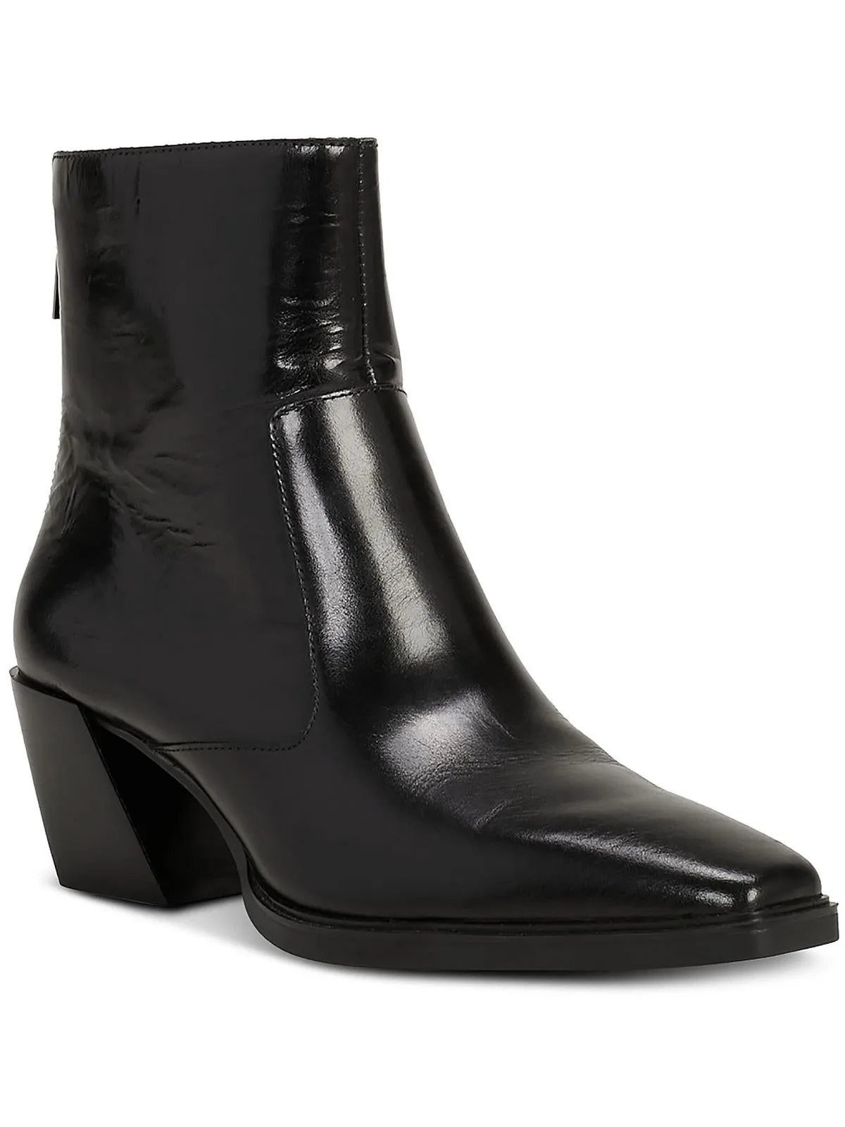 Womens Block Heel Square Toe Booties