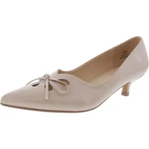 Womens Bow Patent Kitten Heels