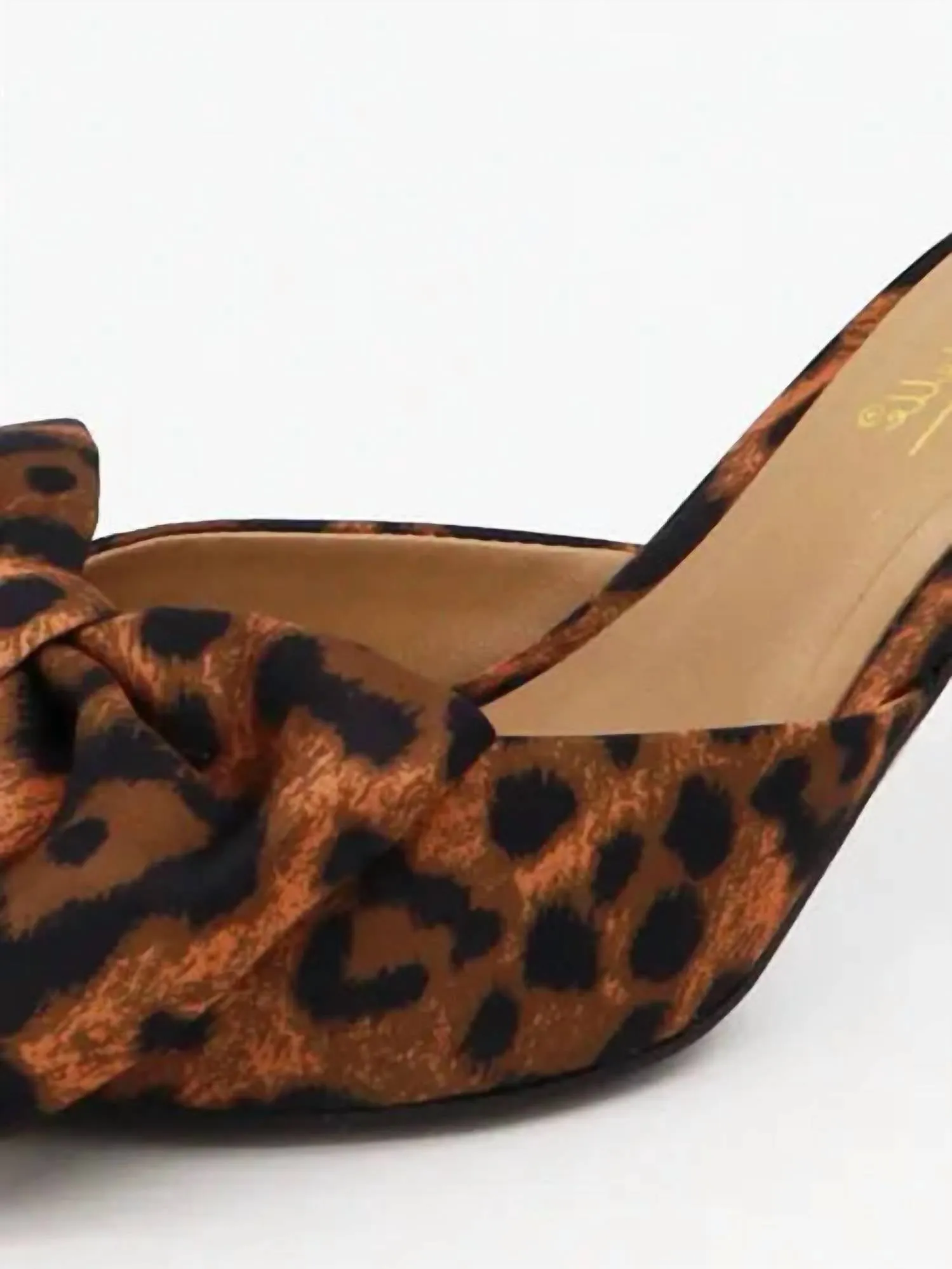 Women's Bow Tie Slide Heels In Leopard