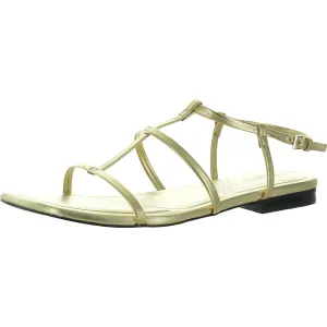 Womens Buckle Leather Ankle Strap