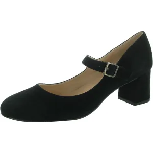 Womens Buckle Leather Mary Jane Heels