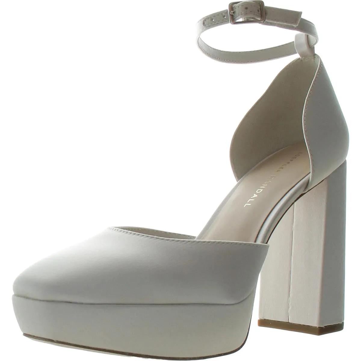 Womens Buckle Leather Platform Heels