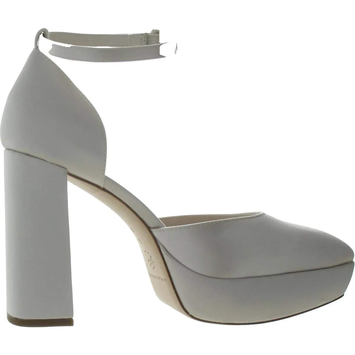 Womens Buckle Leather Platform Heels