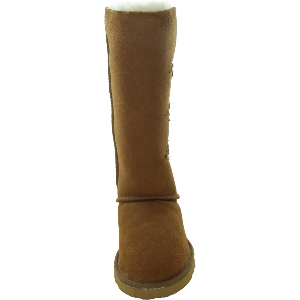 Womens Button Sheepskin Shearling Boots