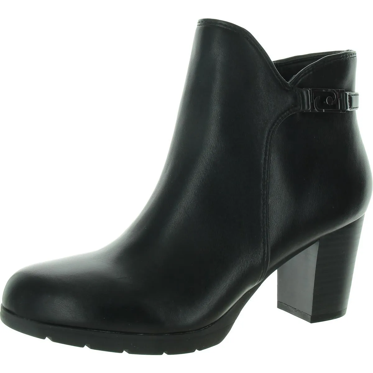 Womens Chain Faux Leather Mid-Calf Boots