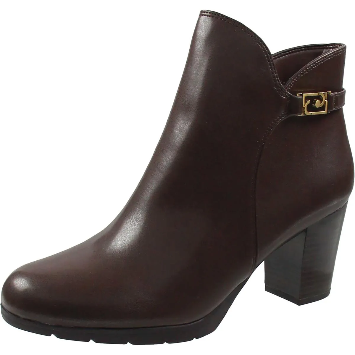 Womens Chain Faux Leather Mid-Calf Boots