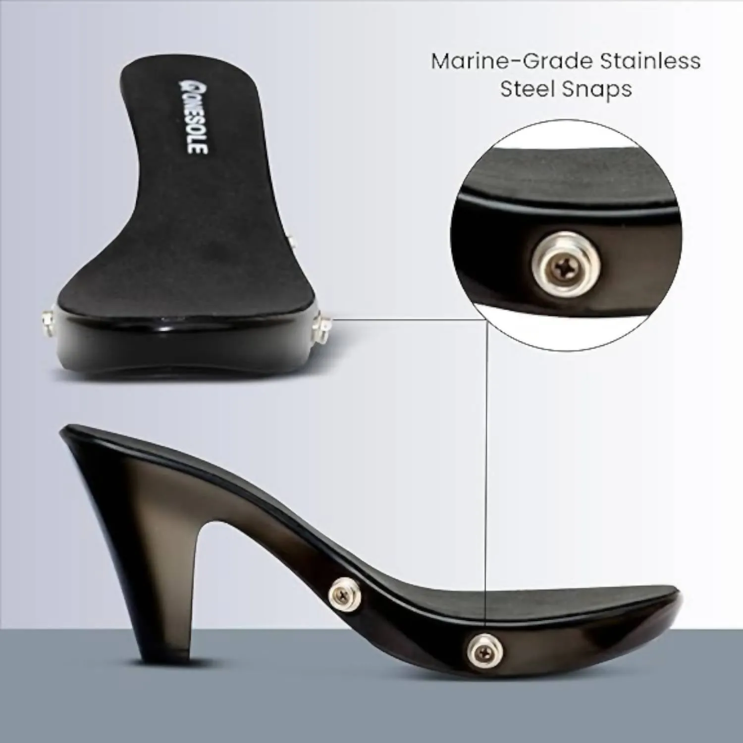 Women's Chic Interchangeable Heels In Black