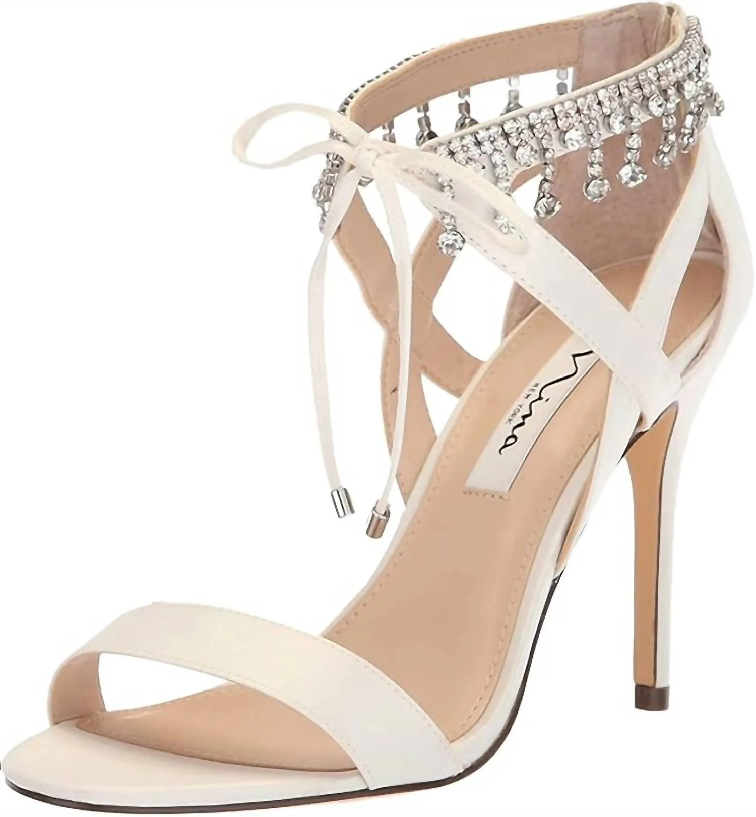 Women's Collina Luster Crystal Heels In Ivory