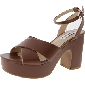 Womens Criss-Cross Faux Leather Ankle Strap