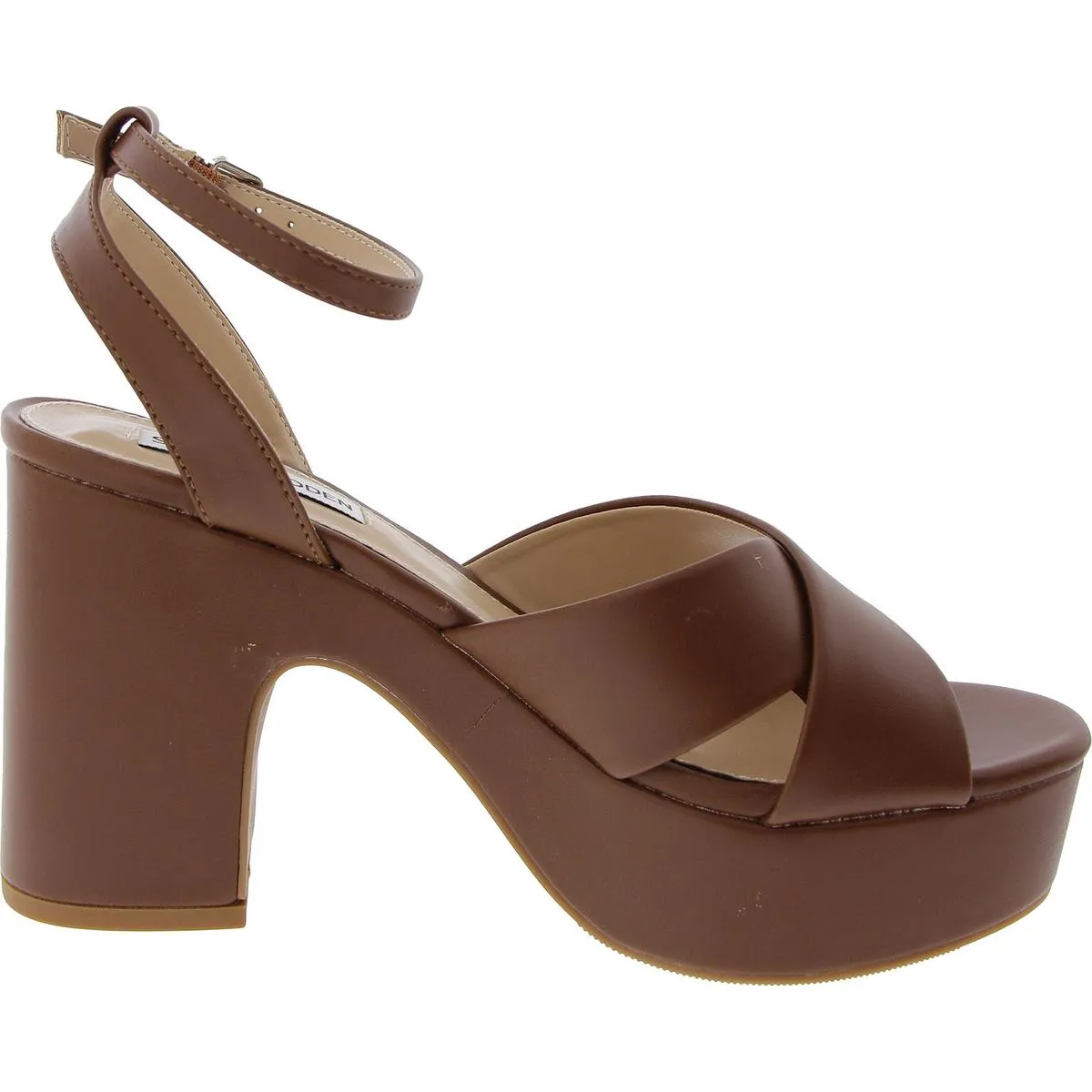Womens Criss-Cross Faux Leather Ankle Strap