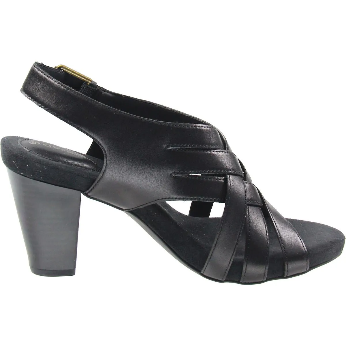Womens Criss-Cross Leather Espadrille Heels