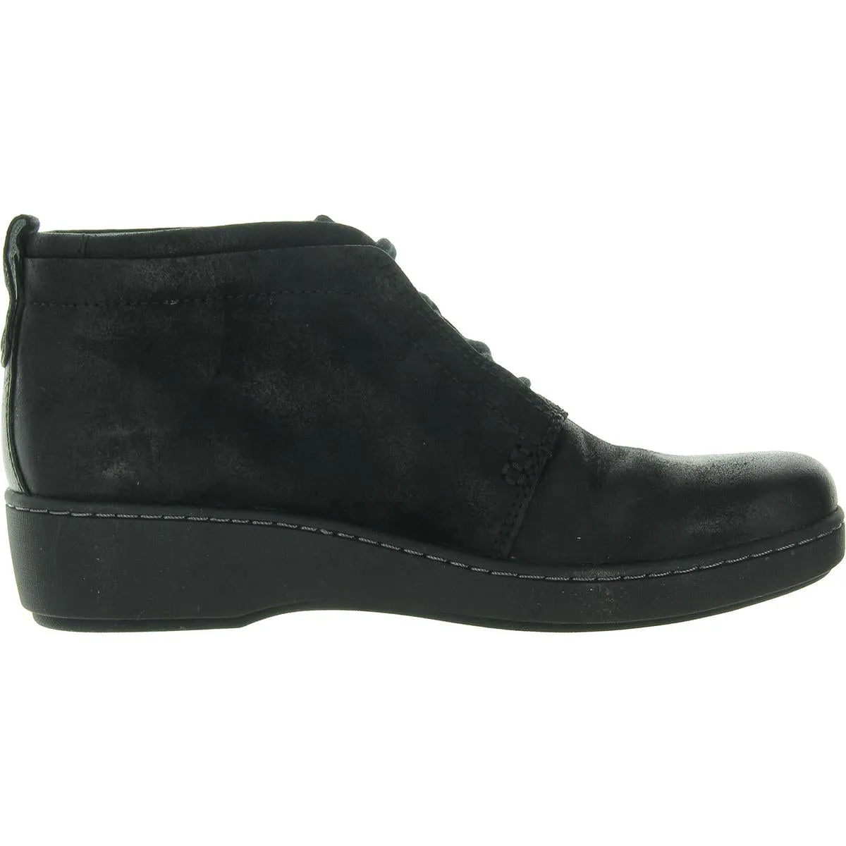 Womens Cushioned Footbed Leather Ankle Boots