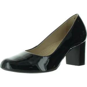 Womens Cushioned Footbed Patent Leather Block Heels