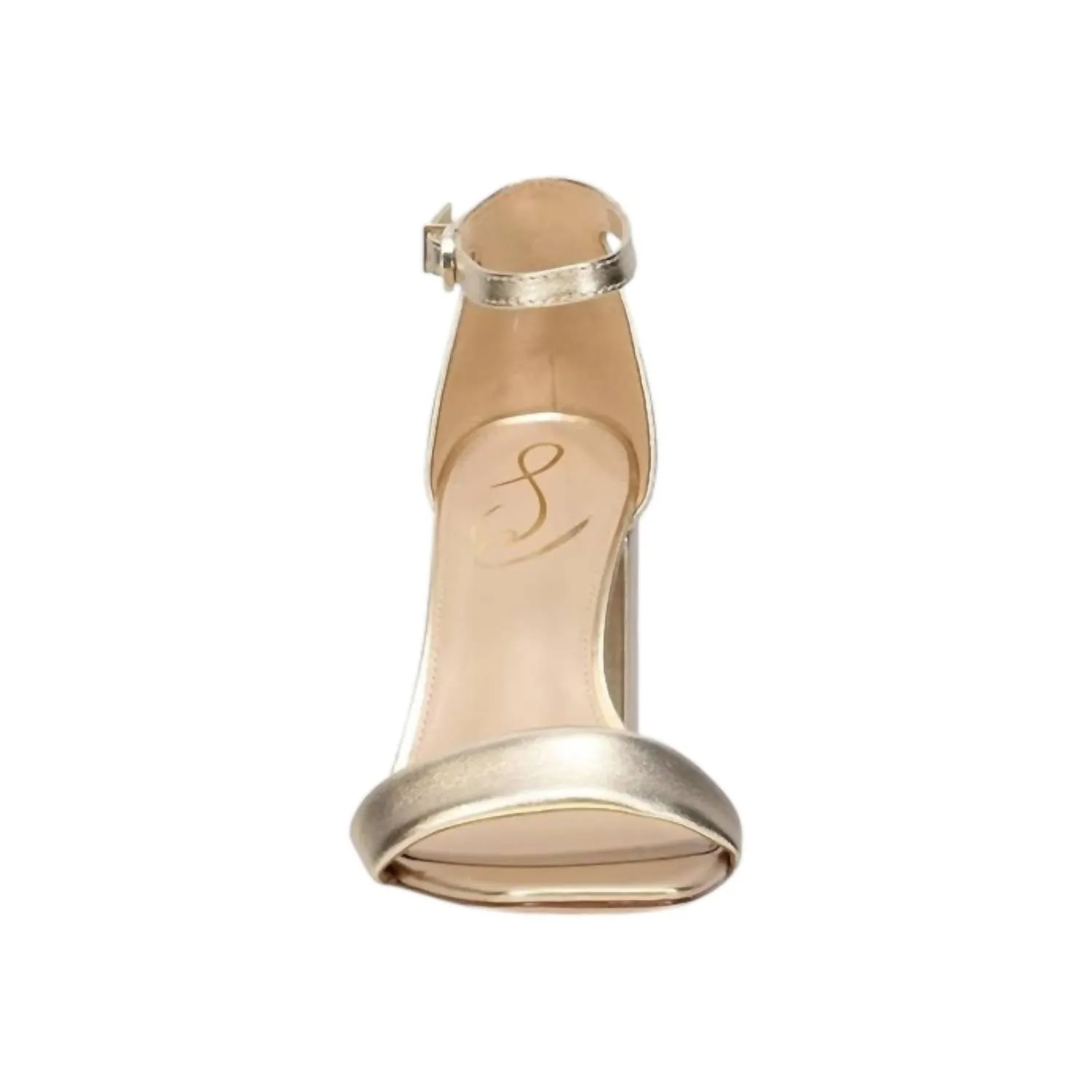 Women's Daniella Leather Block Heels In Gold Leather