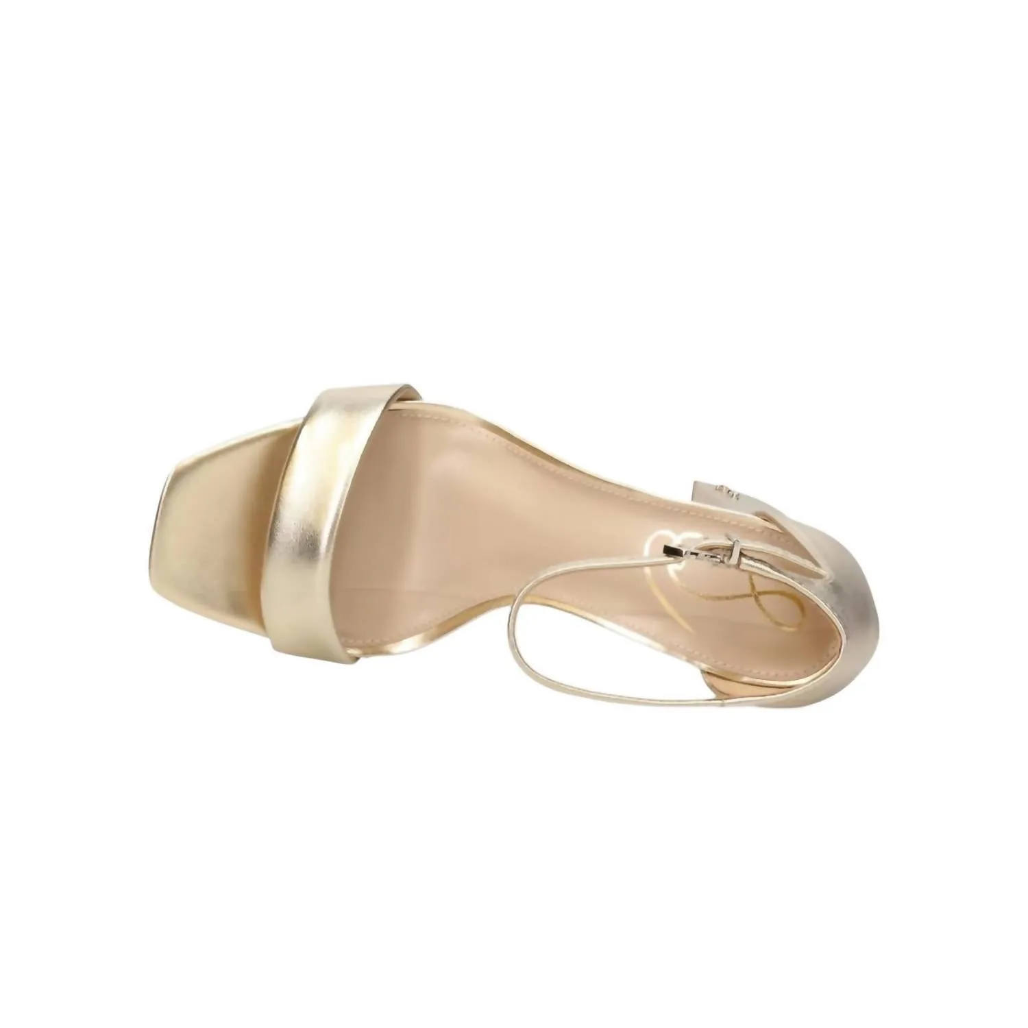 Women's Daniella Leather Block Heels In Gold Leather