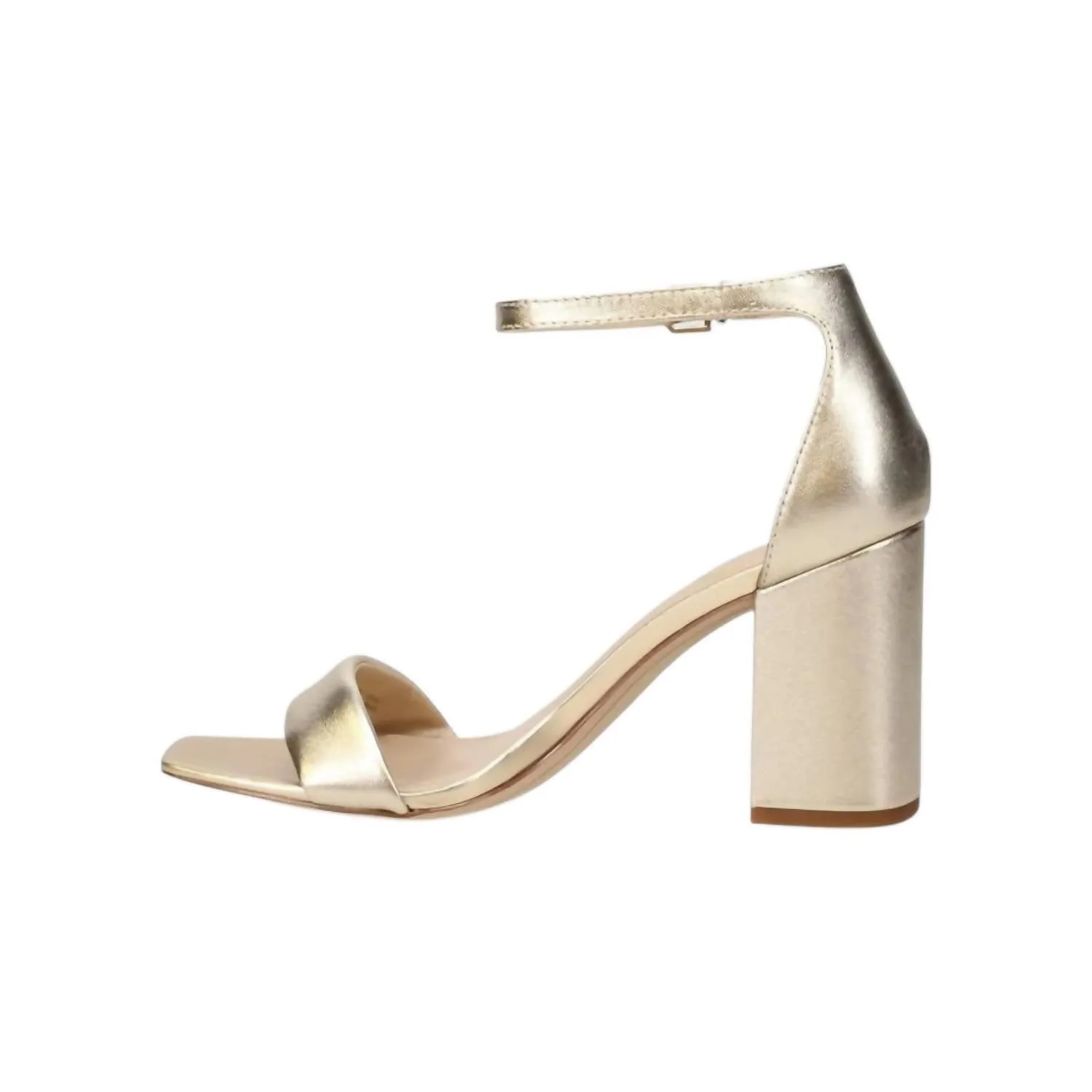 Women's Daniella Leather Block Heels In Gold Leather
