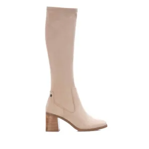 Women's Elastic Suede Boots In Beige