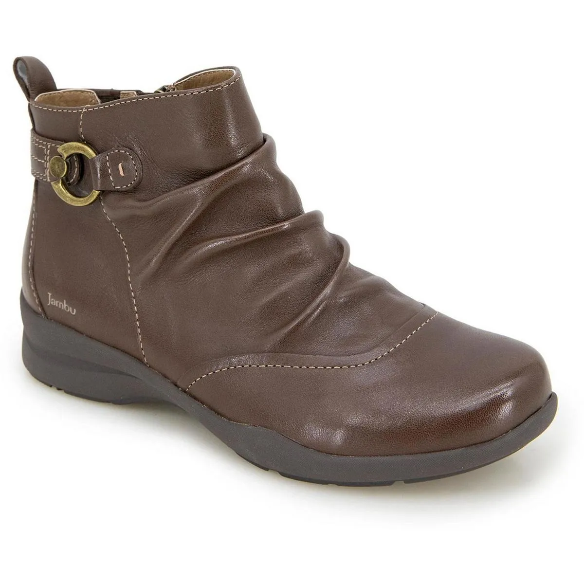 Womens Embellished Leather Ankle Boots