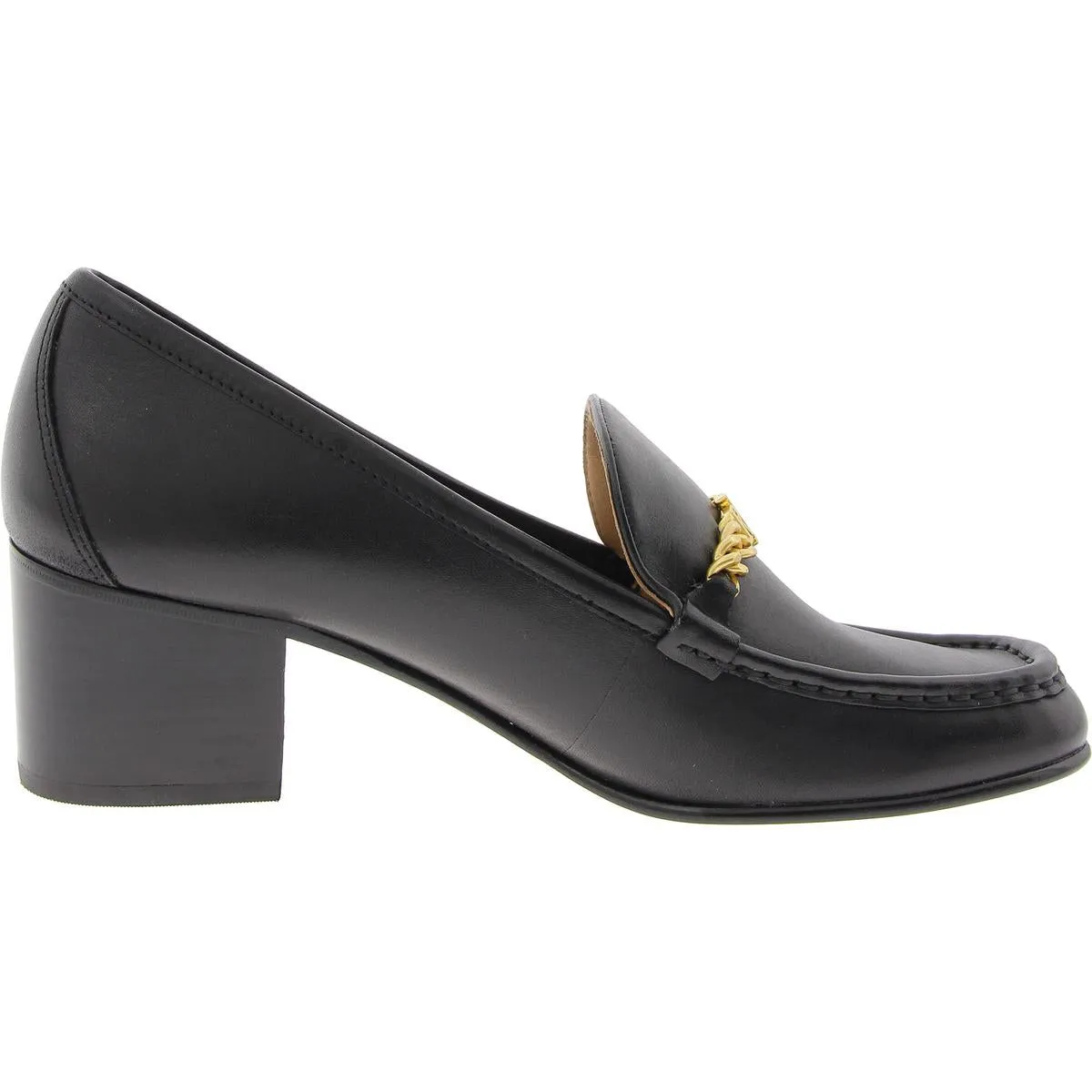 Womens Embellished Leather Loafer Heels