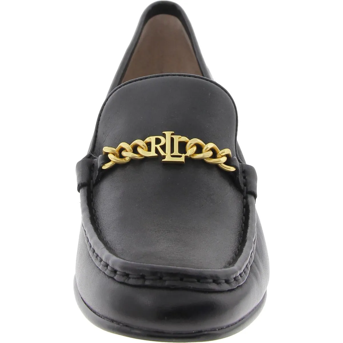 Womens Embellished Leather Loafer Heels