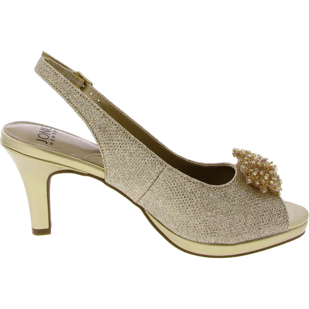 Womens Embellished Slip-On Slingback Heels