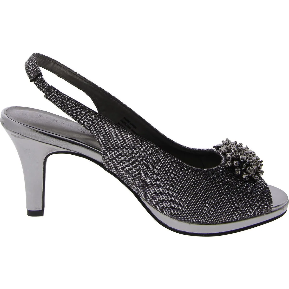 Womens Embellished Slip-On Slingback Heels