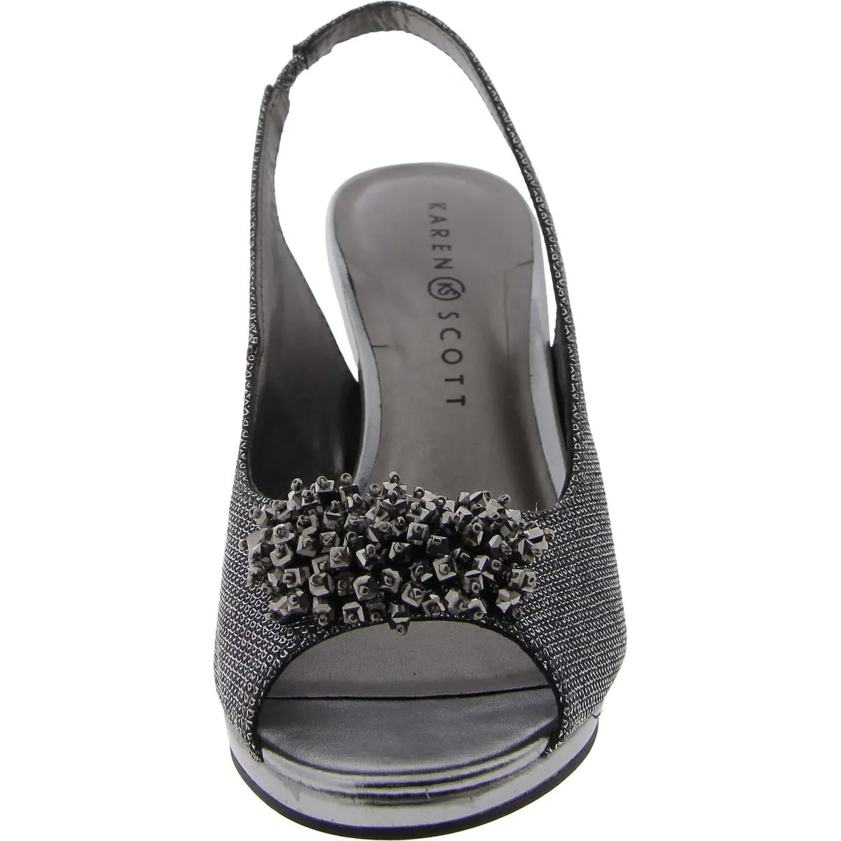 Womens Embellished Slip-On Slingback Heels