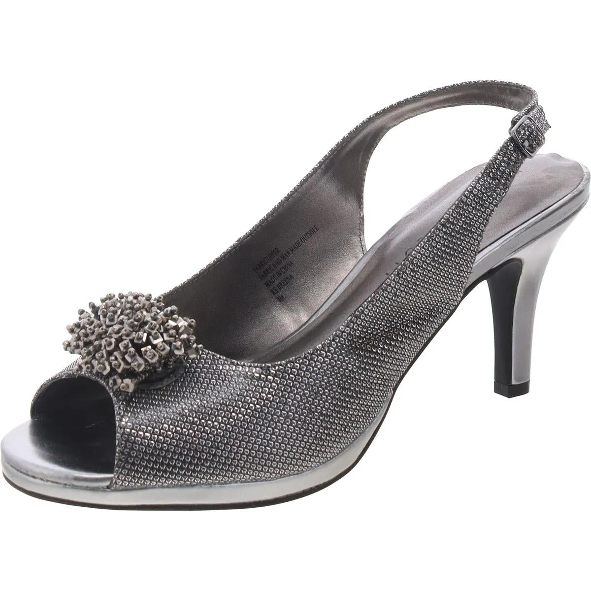 Womens Embellished Slip-On Slingback Heels