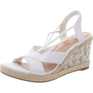 Womens Embroidered Man Made Wedge Heels