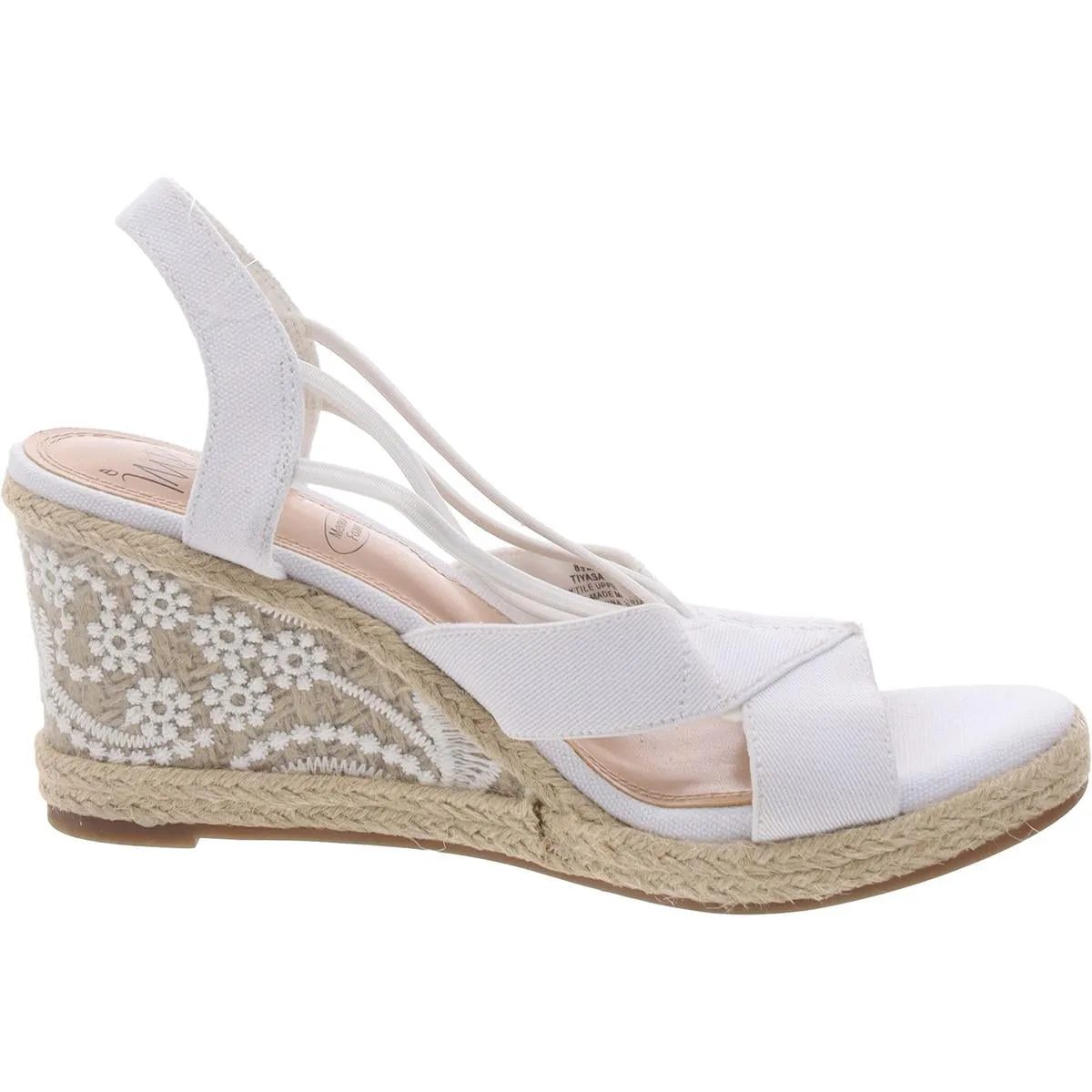Womens Embroidered Man Made Wedge Heels
