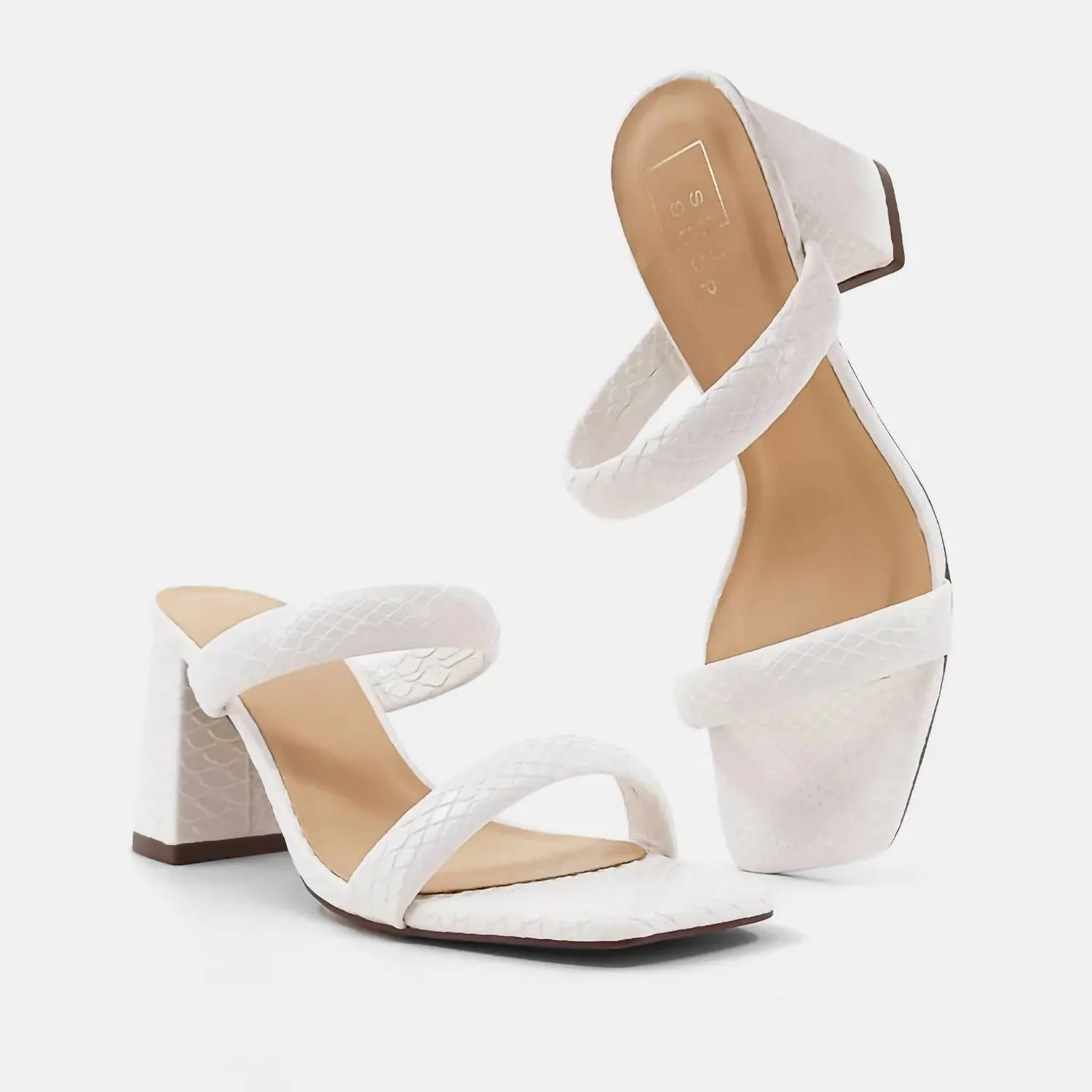 Women's Farah Heels In Off White Snake