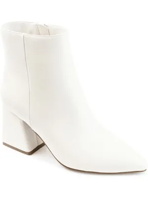 Womens Faux Leather Ankle Boots
