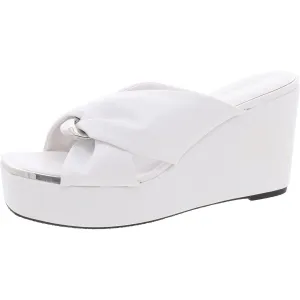Womens Faux Leather Embellished Wedge Heels