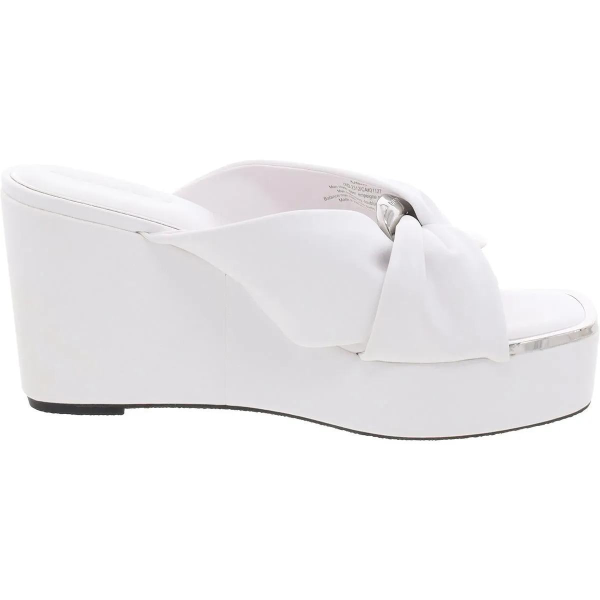 Womens Faux Leather Embellished Wedge Heels