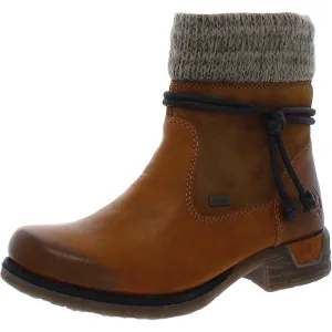 Womens Faux Leather Lined Winter Boots