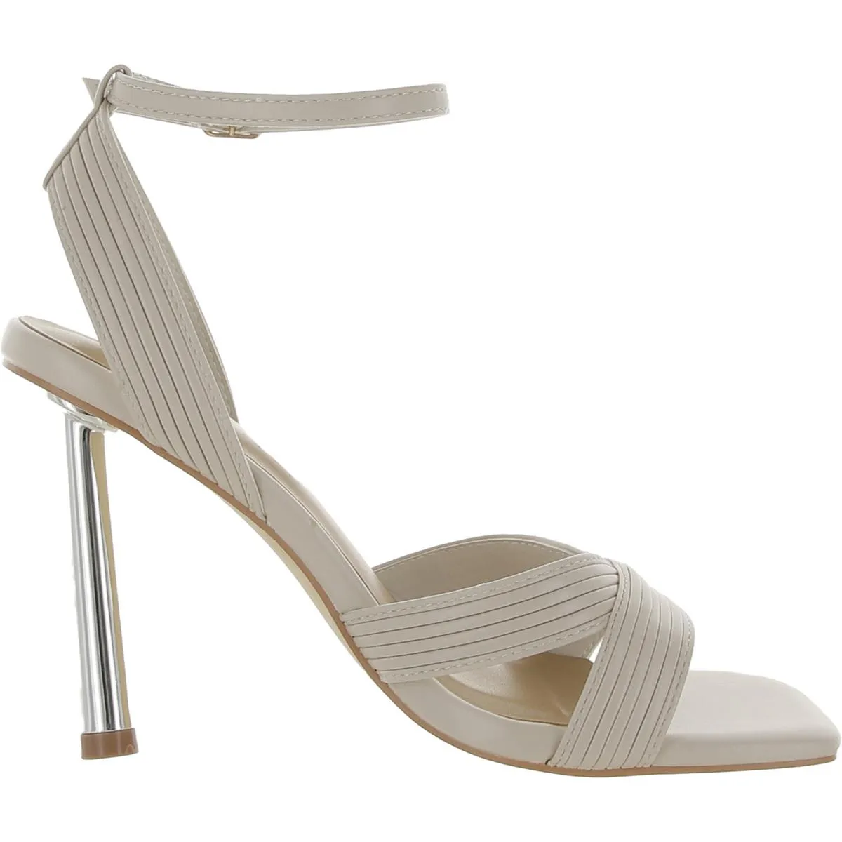 Womens Faux Leather Open Toe Pumps