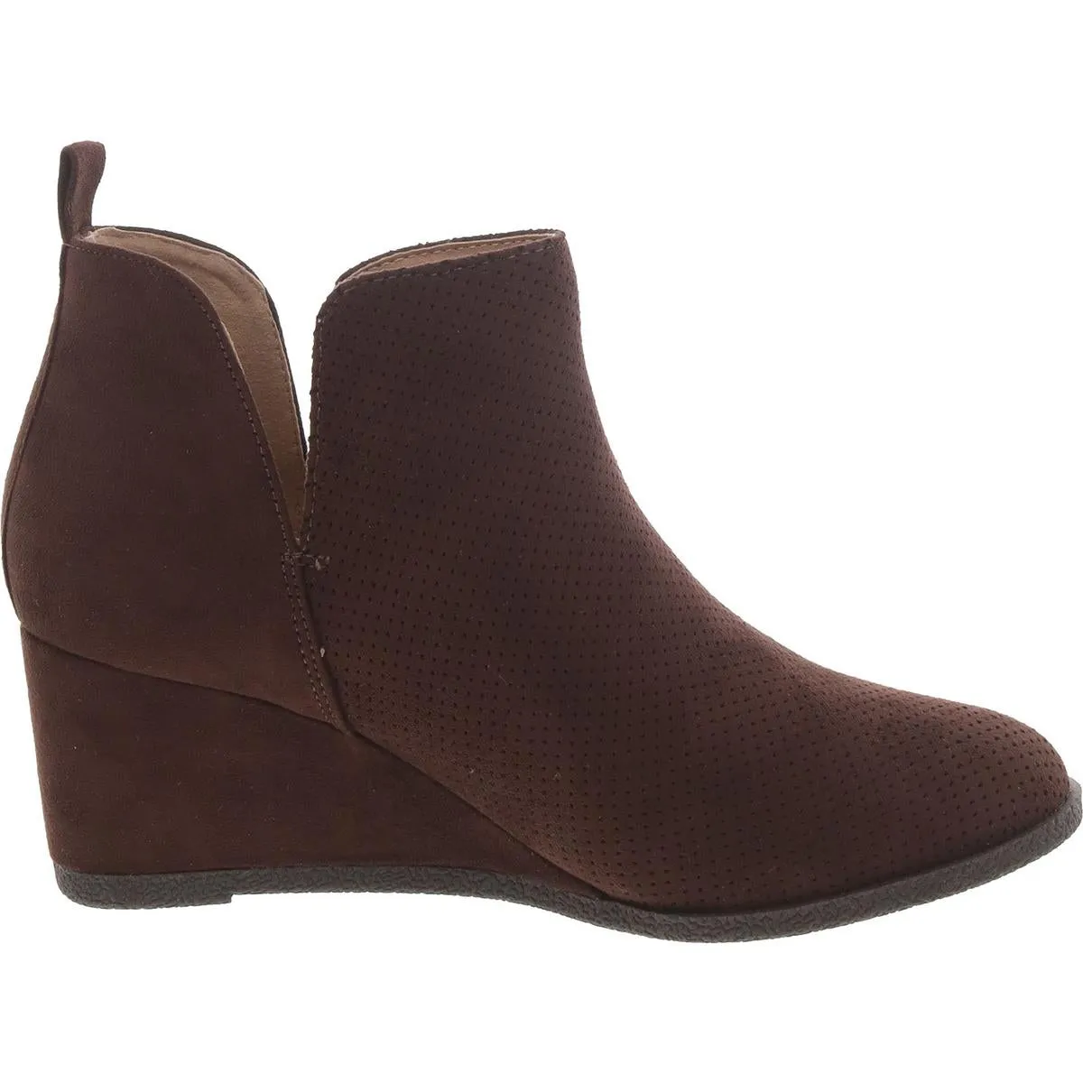 Womens Faux Leather Padded Insole Booties