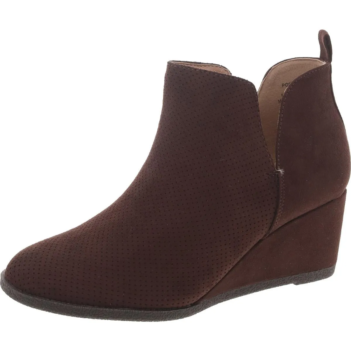 Womens Faux Leather Padded Insole Booties
