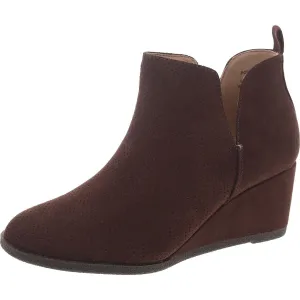 Womens Faux Leather Padded Insole Booties