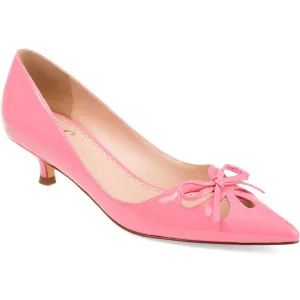 Womens Faux leather Pointed Toe Kitten Heels