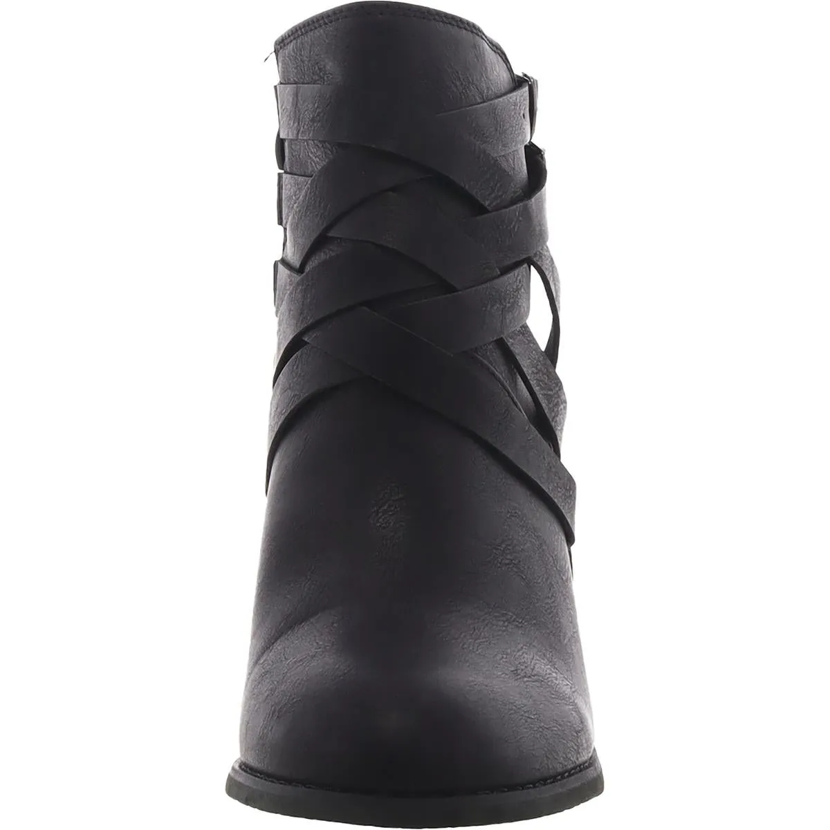 Womens Faux Leather Short Ankle Boots
