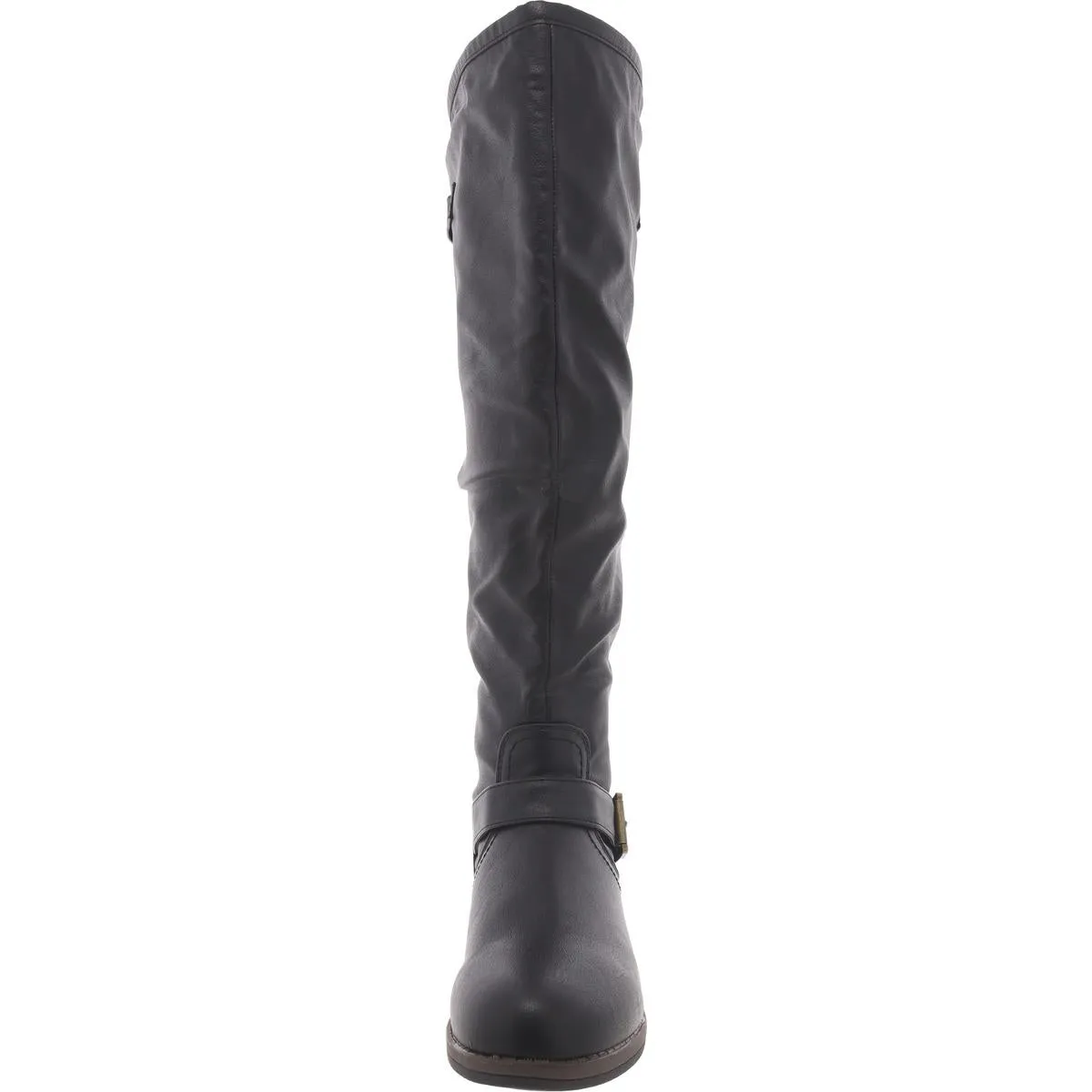 Womens Faux Leather Zipper Knee-High Boots